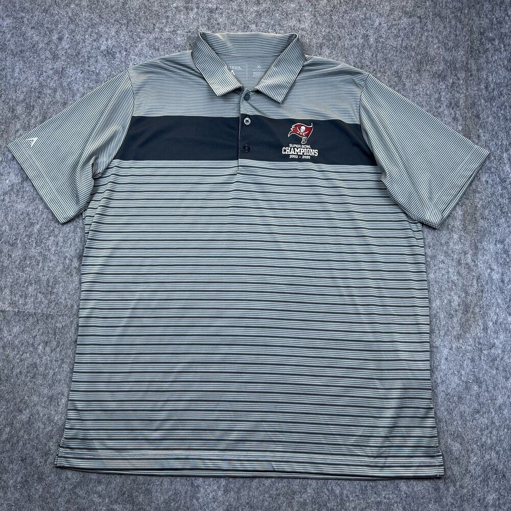 Antigua Men's Performance Polo Tampa Bay Buccaneers Embroidered Gray Golf Sz XL